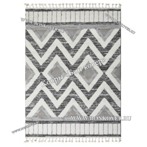 Турецкий Ковер Комфорт Дизайн 30082 Серый с Белым