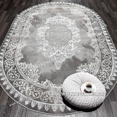 Современный Турецкий Ковер Дизайн 182 Серый Овал