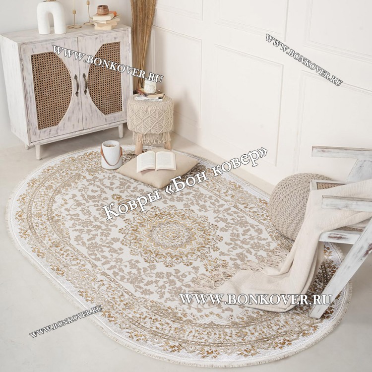 Турецкий Ковер Для Гостиной Медальон Дизайн 05 Овал